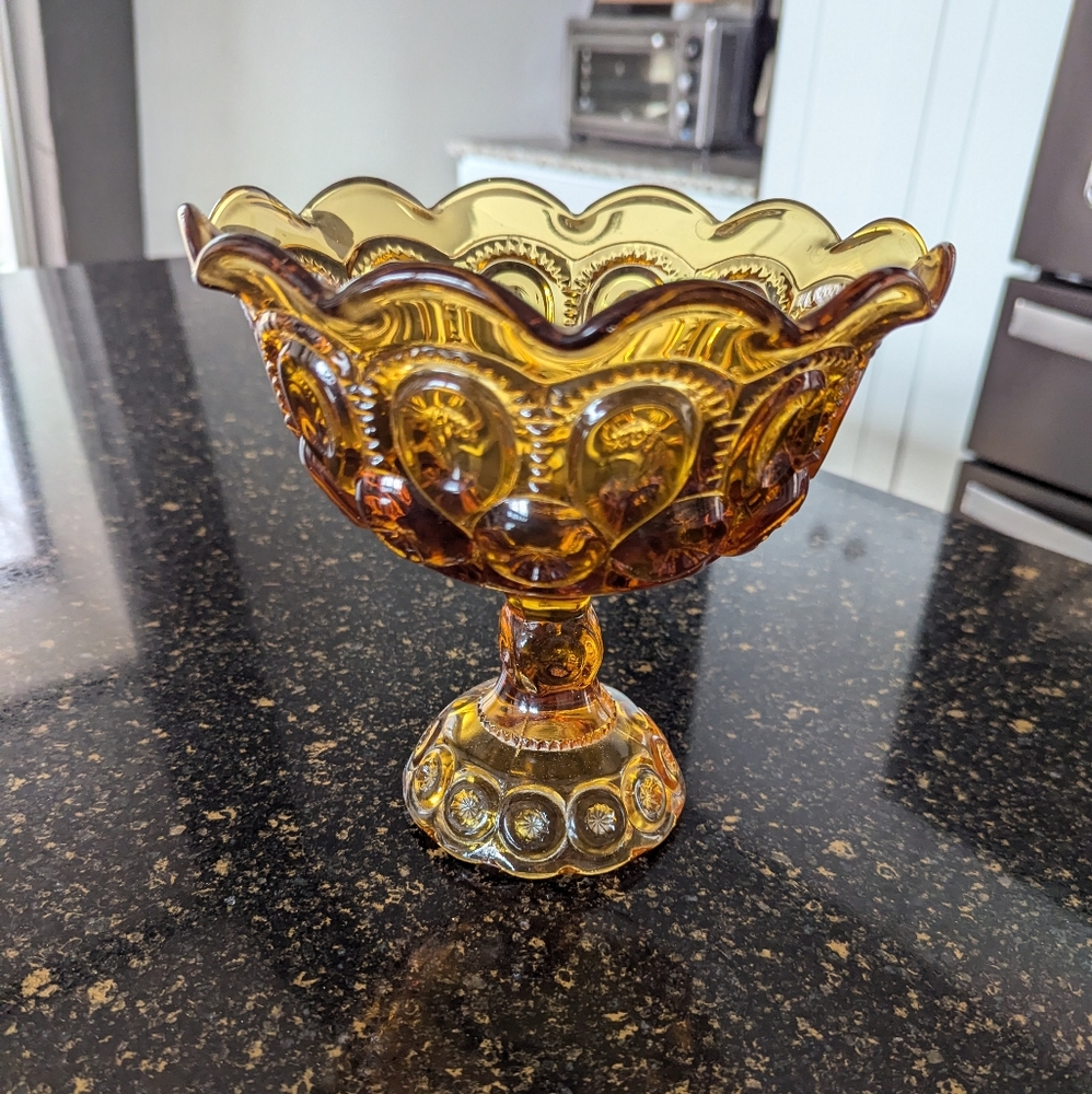 Vintage L E Smith Moon and Stars Dish